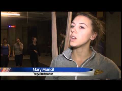 Instructors Teach Aerial Silk Techniques at Crossfit Gym