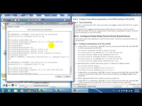 CCNA4 4.2.2.6 Packet Tracer   Configuring Frame Relay Point to Point Subinterfaces