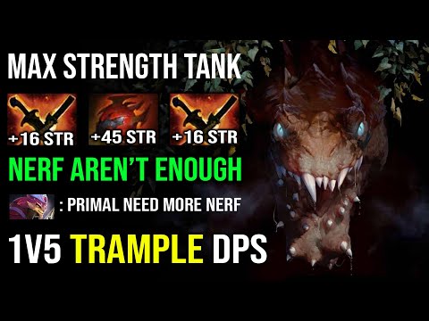 NERF AREN'T ENOUGH 1v5 Trample DPS Primal Beast 9Min Godlike Insane Tanker Hero Dota 2