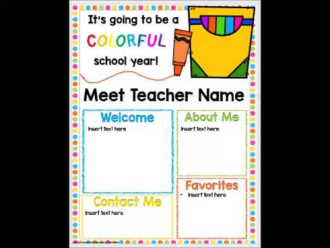 Meet The Teacher Templates Editable Crayon Theme