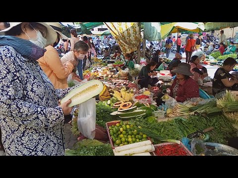 Asian Street Food - Phnom Penh Market Food 2020 - Amazing Cambodian Village Food