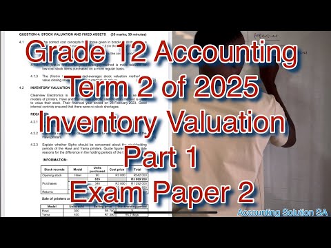 Grade 12 Accounting Term 2 | Inventory Valuation - paper 2 | FIFO | Weighted | Specific 2025