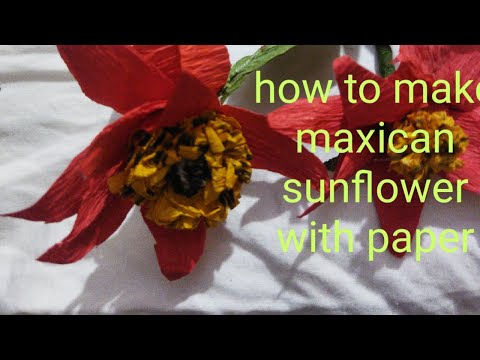 how to make  maxican sunflower with paper, #maxicansunflower#