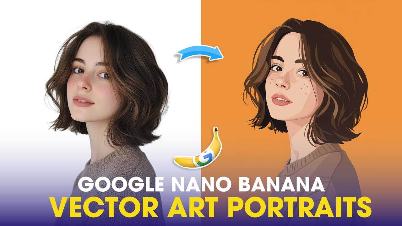 Turn Your Photo into Vector Portrait Illustration (Google Nano Banana + Adobe Illustrator)