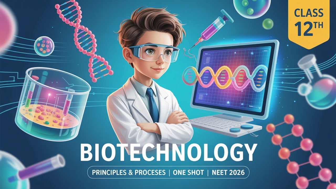 Complete BIOTECHNOLOGY PRINCIPLES AND PROCESSES in One Video | Class 12 Biology One Shot NEET 2026
