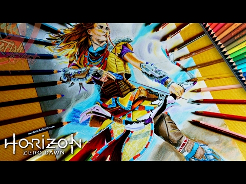 Drawing : Horizon Zero Dawn : Aloy : Playstation 4 / Lookfishart Video