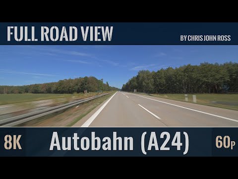 Autobahn (A24), Germany: RH Schaalsee - Zarrentin - Wittenburg - RP Wittenburger Land - 8K (60p)
