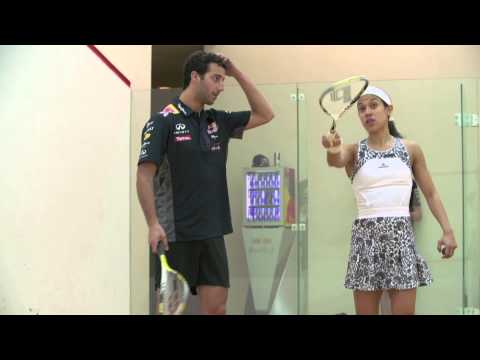 Daniel Ricciardo & Daniil Kvyat take on Nicol David at squash