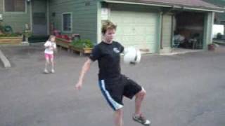 Jade and Justin Playing Soccer