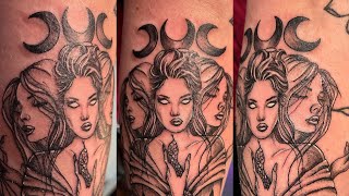 Tattooing a Greek goddess