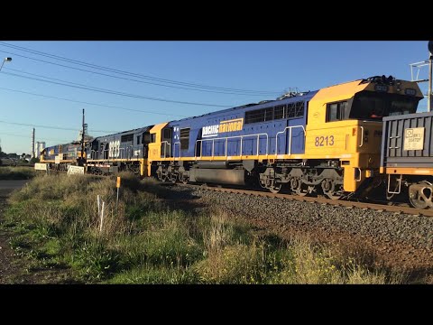 3XM4 Pacific National steel with NR120 NR14 8223 8213 at Norlane heading to Melbourne 30/6/2021