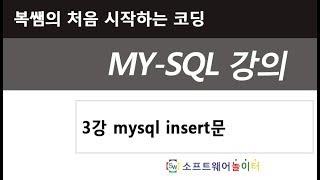 3강 mysql insert문