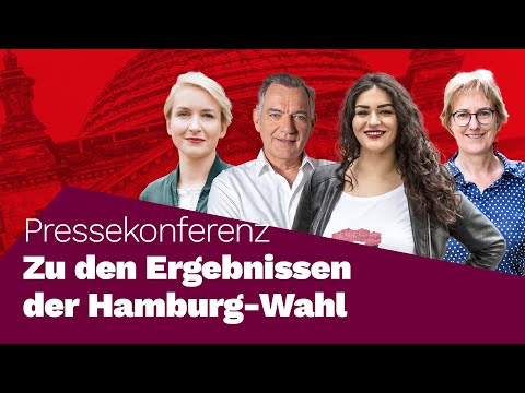Pressekonferenz zur Hamburg-Wahl mit Ines Schwerdtner, Jan van Aken, Cansu Özdemir & Heike Sudmann,