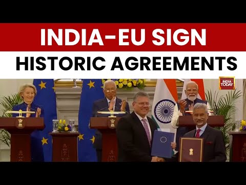 India and EU Sign Landmark Free Trade Agreement Declaration in Presence of PM Narendra Modi