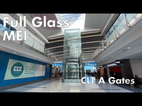 Full Glass MEI Hydraulic Elevator - Charlotte Airport A Concourse (Middle Pier)