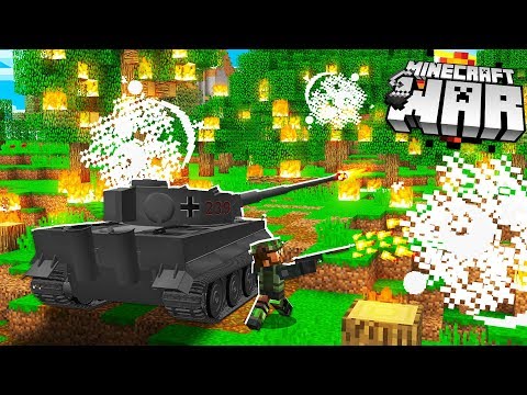 Attacking Minecraft BANDITS land.. with a TANK! (Minecraft War #23)