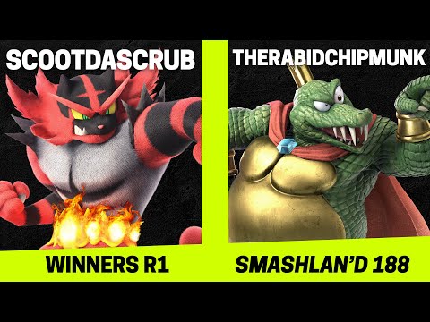 SmashLAN'd 188 Winners R1 - ScootDaScrub (Incineroar) vs TheRabidChipmunk (K. Rool) - SSBU