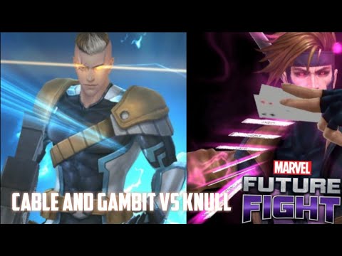 Cable and Gambit vs Knull stage 1&5 (X of swords and Excalibur unis) Marvel future fight