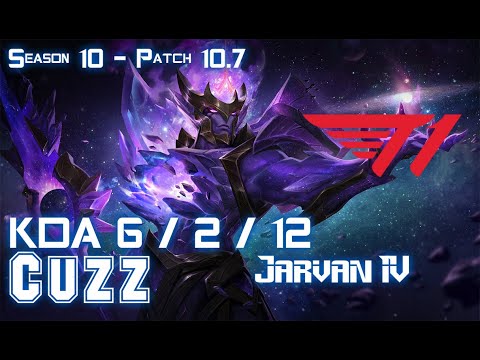 T1 Cuzz JARVAN IV vs LEE SIN Jungle - Patch 10.7 KR Ranked