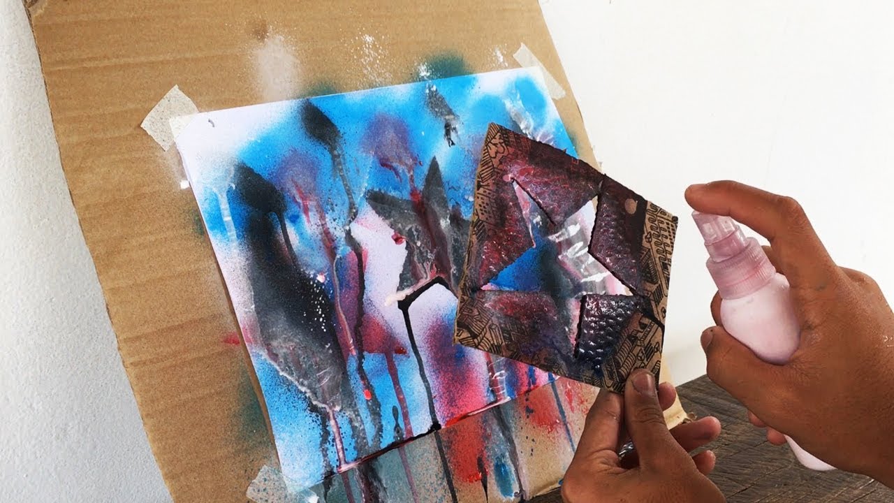 STENCIL COM TINTA GUACHE!