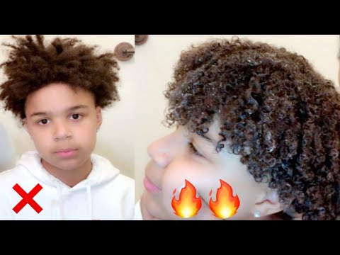 Part of a video titled How to Turn an Afro into Curls | Curly Hair Tutorial Men/Boys - YouTube