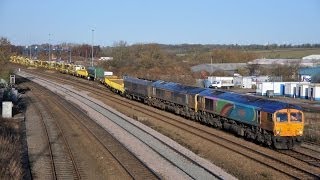 preview picture of video '66720 & 66743 shunting GB Railfreight Wellingborough Yard'