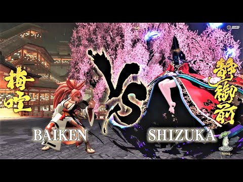 She is here! Baiken vs Final Boss Shizuka (Hardest AI) & Ending - Samurai Shodown
