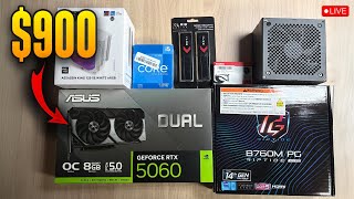 BUILDING A $900 BUDGET GAMING PC LIVE!