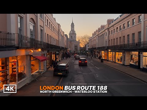 London’s Day-to-Night Transition by Bus 🌆 | Bus Route 188 from North Greenwich to Waterloo [4K POV]