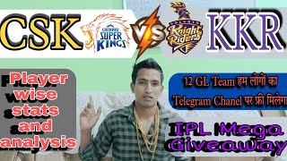 CSK vs KKR Dream11 team || CSK vs KKR Dream11 team Prediction || Today Match || Today Giveaway