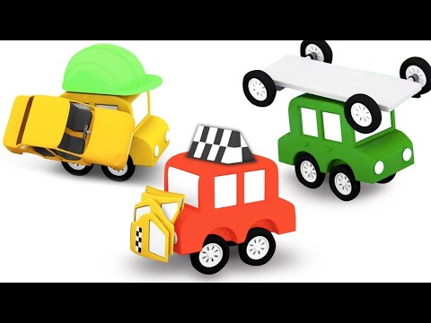 Die 4 kleinen Autos bauen ein Taxi - Zeichentrick für Kinder