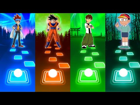 Beyblade Metal Fusion vs Drazon Ball Z vs Ben 10 vs Kiteretsu - Tiles Hop EDM Rush