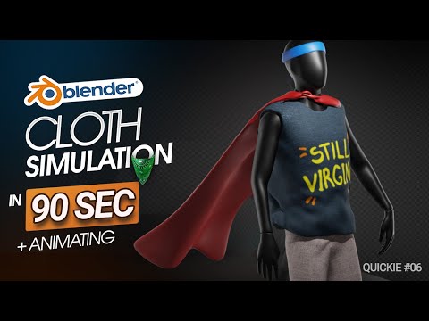 Cloth Simulation in Blender in 90sec - Quickie Tuts #06