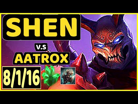 PBO (SHEN) vs AATROX - 8/1/16 KDA TOP CHALLENGER GAMEPLAY - BR