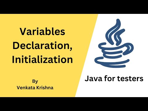 Core Java For Selenium Variables Declaration Initialization
