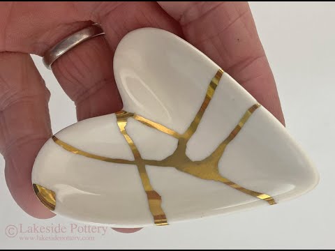 Kiln Fired 22K Gold Luster Experiment: Food-Safe Kintsugi Effect on Pottery video
