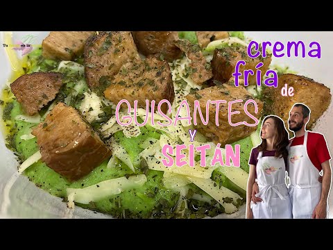 Crema Fría de Guisantes y Seitán. Receta para el Verano.