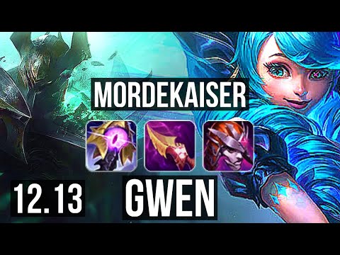 MORDEKAISER vs GWEN (TOP) | 6 solo kills, 300+ games, Dominating, 13/3/2 | EUW Diamond | 12.13
