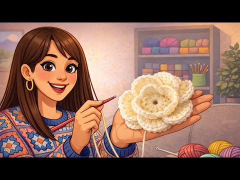 Flor de crochet en 3 capas: tutorial fácil y rápido