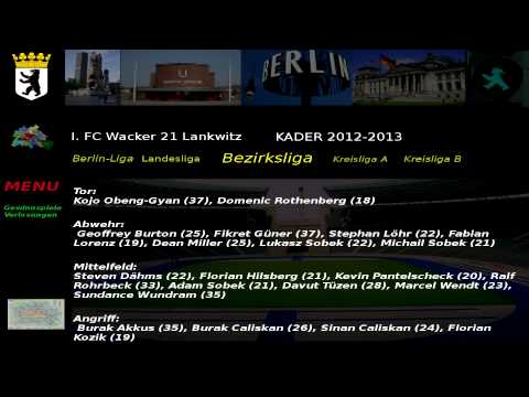 I. FC Wacker 21 Lankwitz Kader 2012-2013 Bezirksliga 3. Abteilung