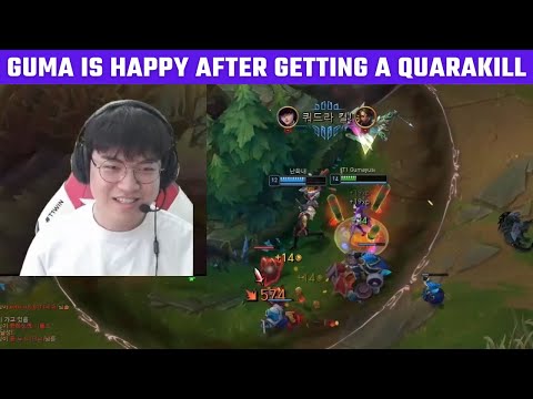 Gumayusi is happy after getting a Quarakill 😎 T1 Stream Moments | T1 cute moments