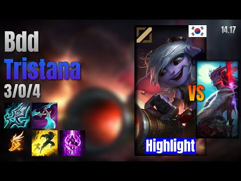 Bdd Mid Tristana vs Yone lol KR solo rank Highlight 14.17