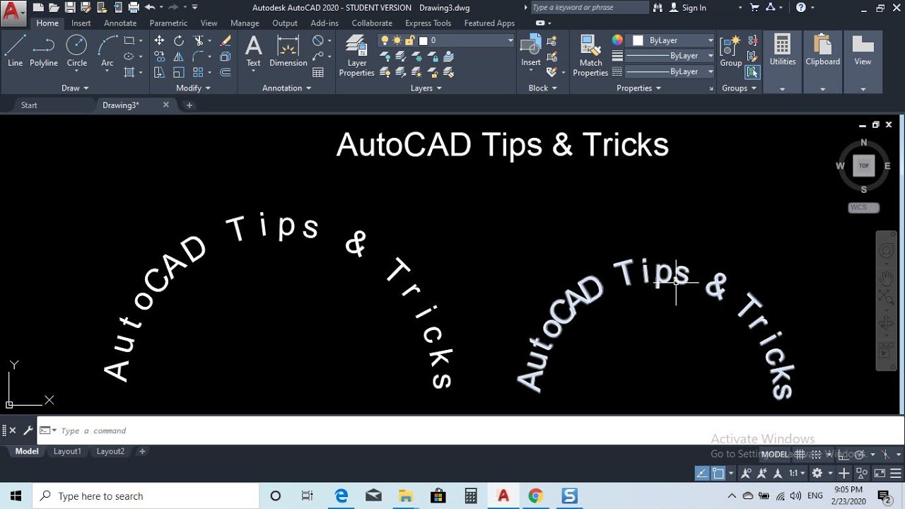 How to create Arc text in AutoCAD