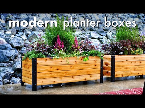 , title : 'DIY Modern Raised Planter Box // How To Build - Woodworking'