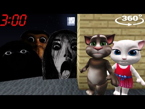 ANGRY MUNCI, GRUDGE & OBUNGA NEXTBOTS CHASING US at 3:00 in Minecraft 360°