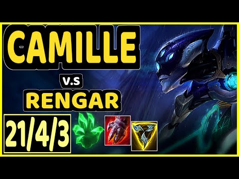 ARYZE (CAMILLE) vs RENGAR - QUADRAKILL 21/4/3 KDA TOP CHALLENGER GAMEPLAY - BR