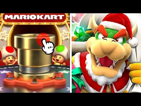 Bowser (Santa) + ALL Spotlights in Winter Pipe 1 - Mario Kart Tour (Gold Pipe Pulls)