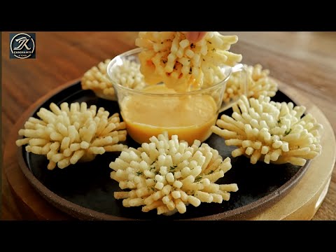 Super Crispy Fried Potato! Potato Flowers!!! Flourless!