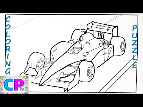 Formula One Speed Car Coloring Pages,Racing Car Coloring and Puzzle