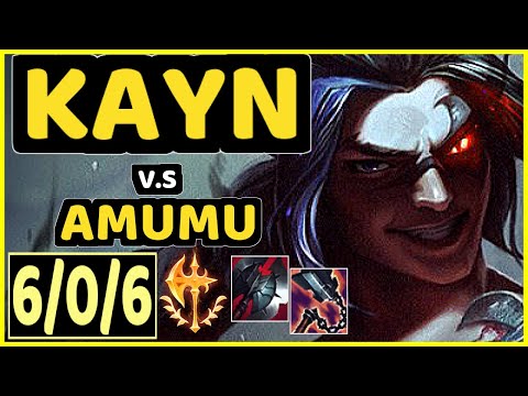 KAYN vs AMUMU - 6/0/6 KDA JUNGLE GAMEPLAY - EUW Ranked MASTER